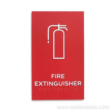 Letters Fire Extinguisher Sign with Grade 2 Braille